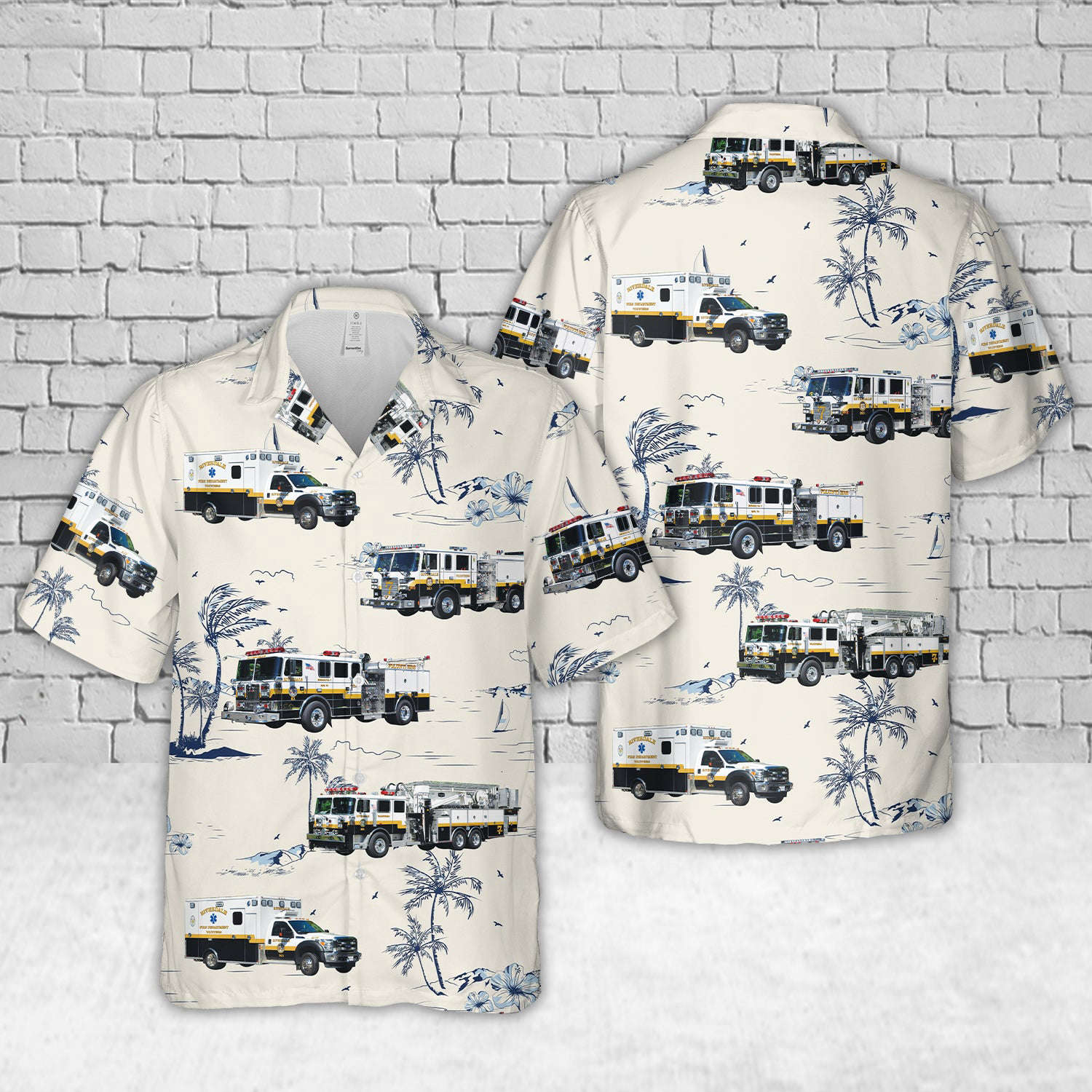Riverdale Park, Maryland, Riverdale Volunteer Fire Department Hawaiian Shirt Gift for Men Dad Father Gift for Men Dad Father
