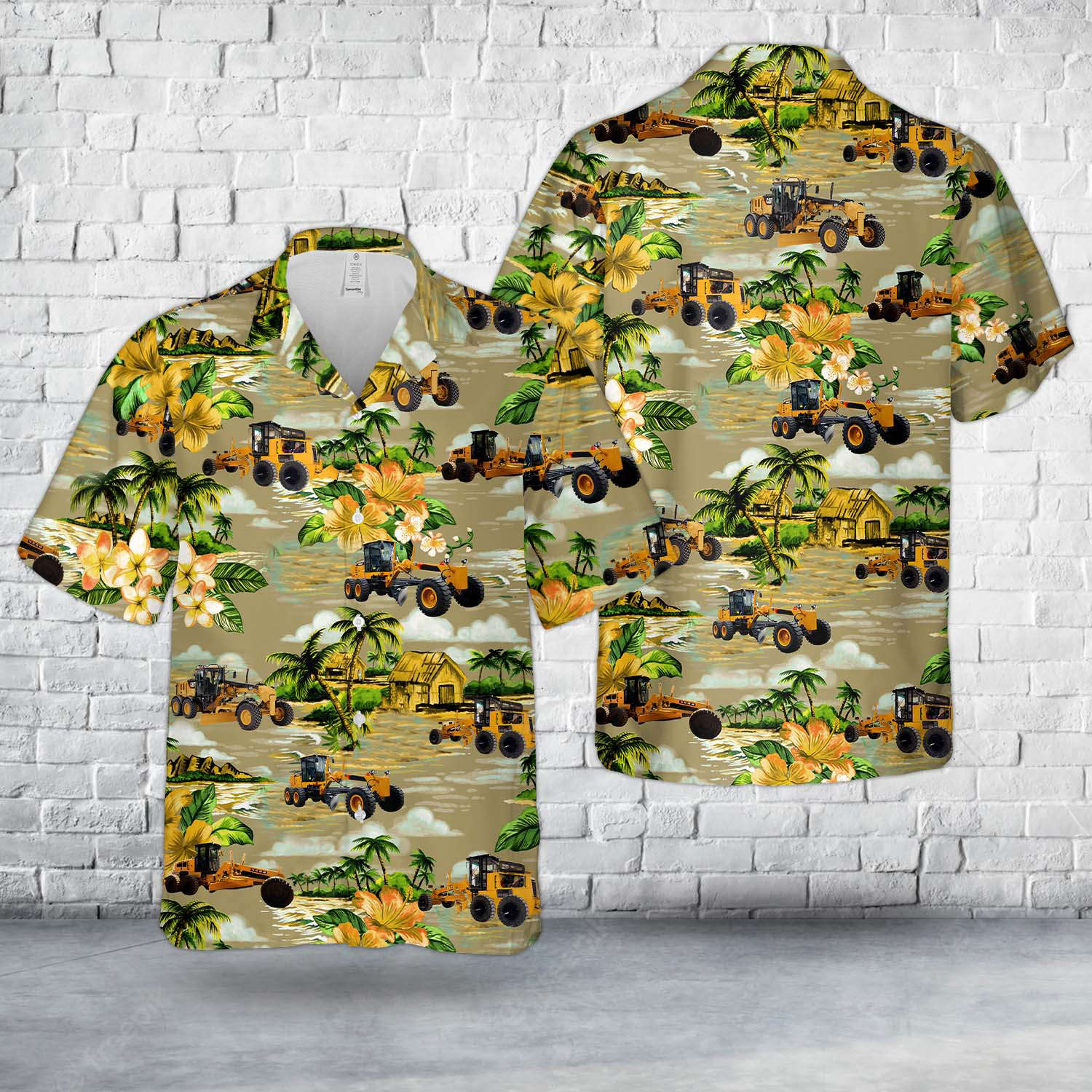 Road Construction Machine Motor Grader Hawaiian Shirt Gift for Men Dad Father Gift for Men Dad Father
