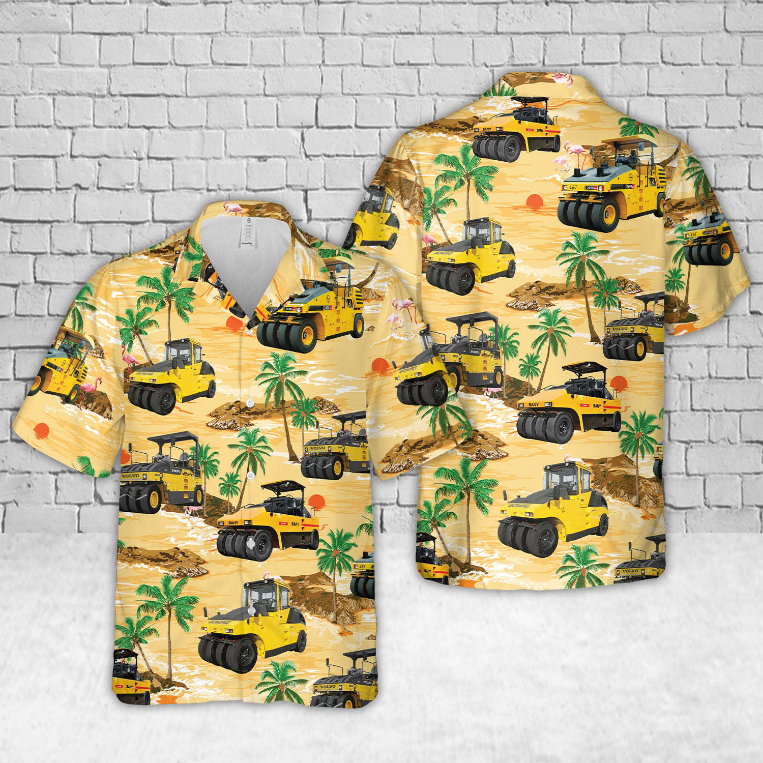 Road Construction Pneumatic Tire Roller PTR Hawaiian Shirt Gift for Men Dad Father Gift for Men Dad Father