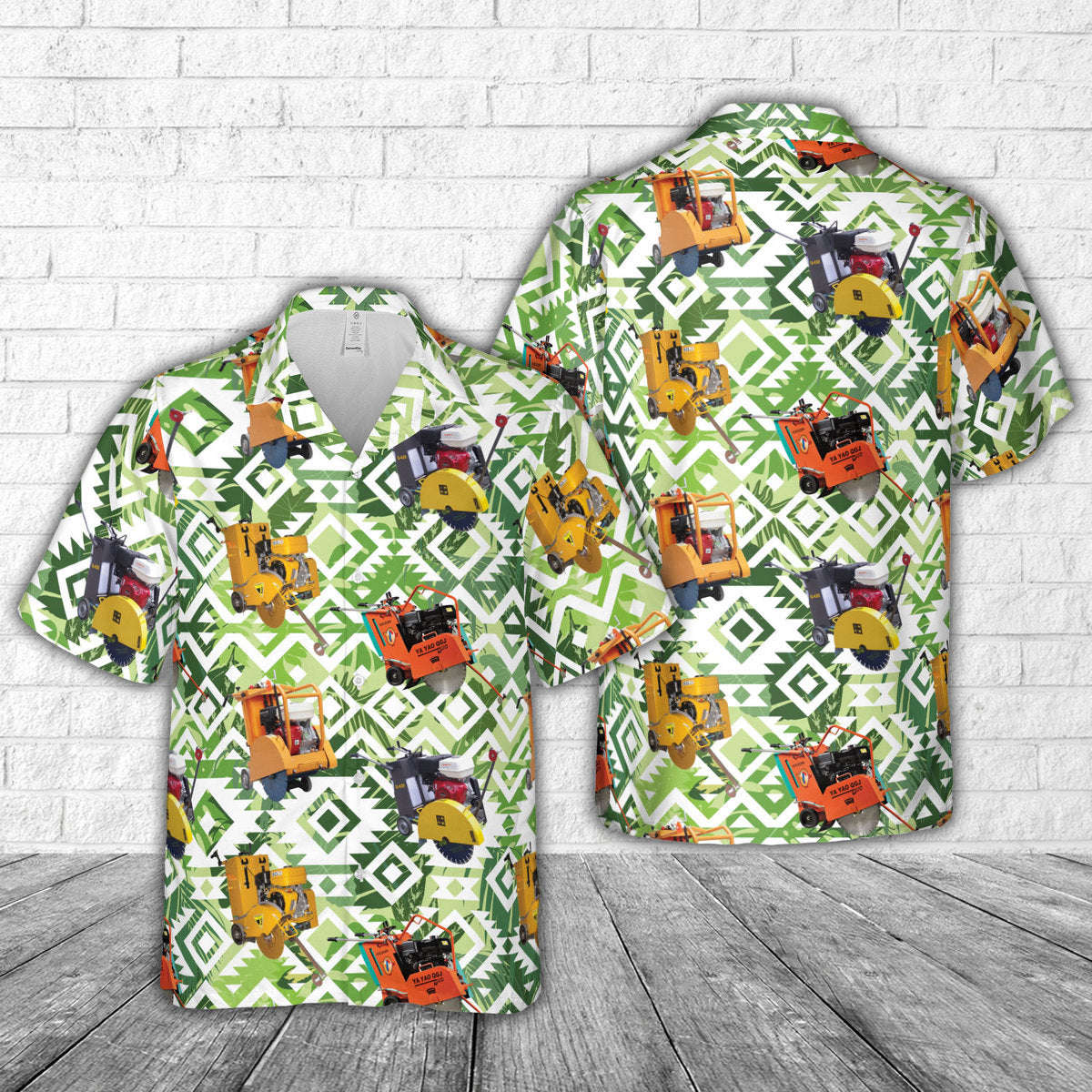 Road Construction Road Cutting Machine Hawaiian Shirt Gift for Men Dad Father Gift for Men Dad Father