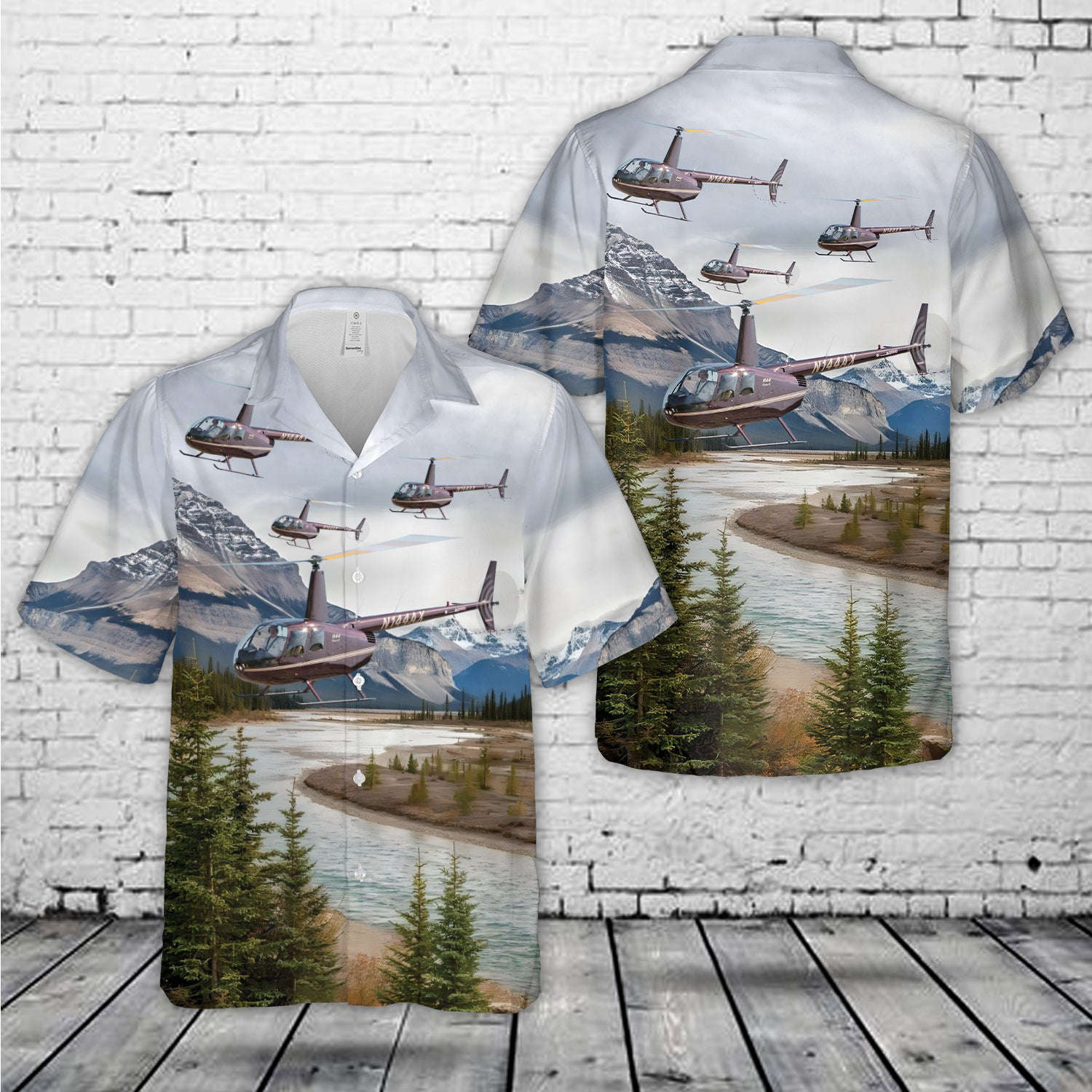 Robinson R44 II Hawaiian Shirt Gift for Men Dad Father Gift for Men Dad Father