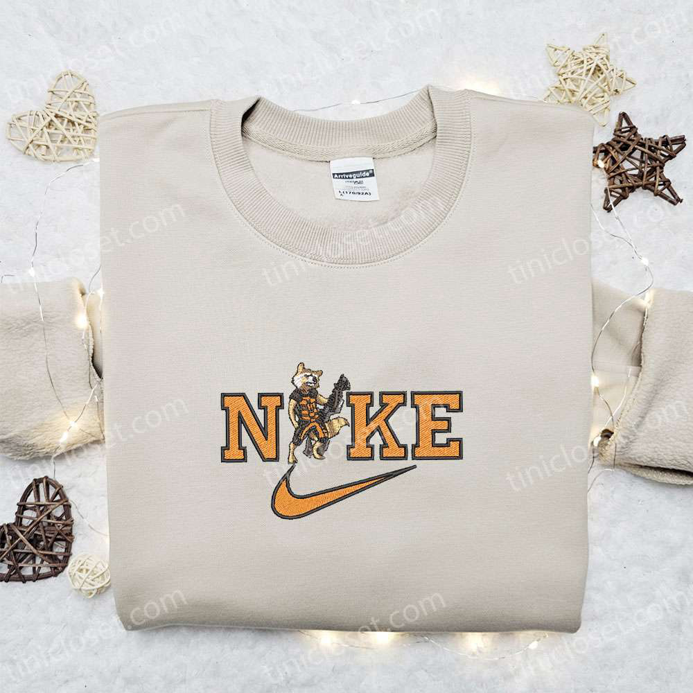 Rocket Raccoon x Nike Movie Embroidered Sweatshirt Marvel Cinematic Universe Shirt: Best Family Gift Ideas