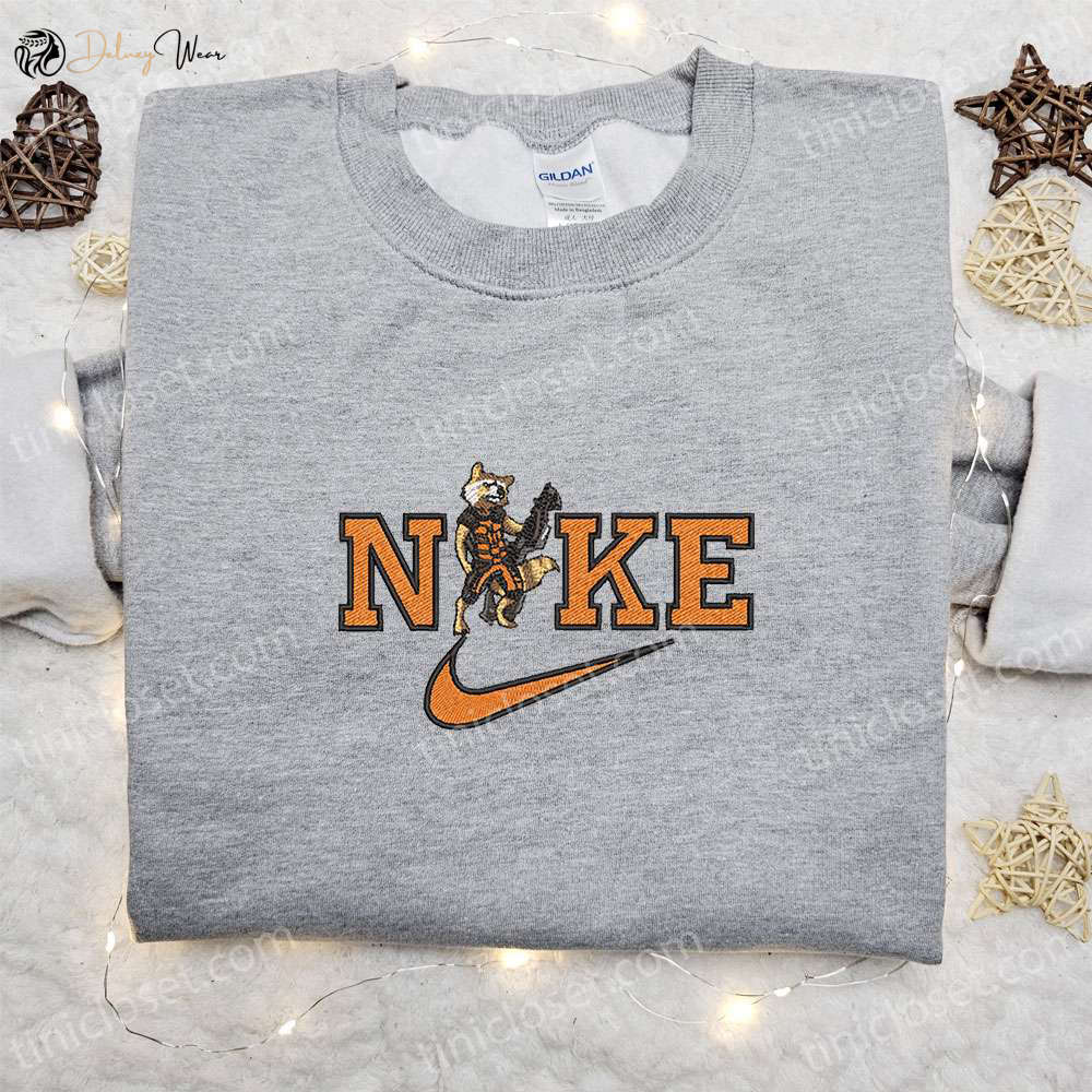 Rocket Raccoon x Nike Movie Embroidered Sweatshirt Marvel Cinematic Universe Shirt: Best Family Gift Ideas