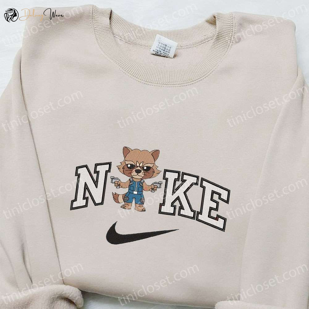 Rocket Raccoon x Nike Movie Sweatshirt & Marvel Cinematic Universe T-shirt: Best Family Gift Ideas