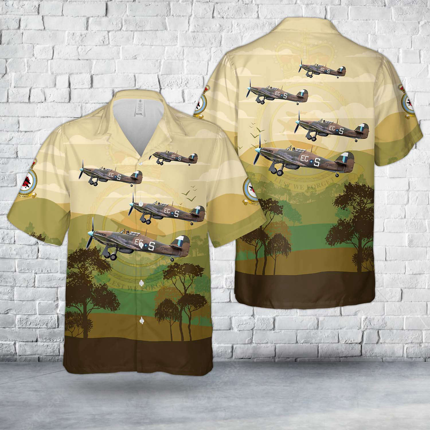 Royal Air Force "Battle of Britain Memorial Flight" Hawker Hurricane Mk.IIc PZ865 Hawaiian Shirt Gift for Men Dad Father Gift for Men Dad Father