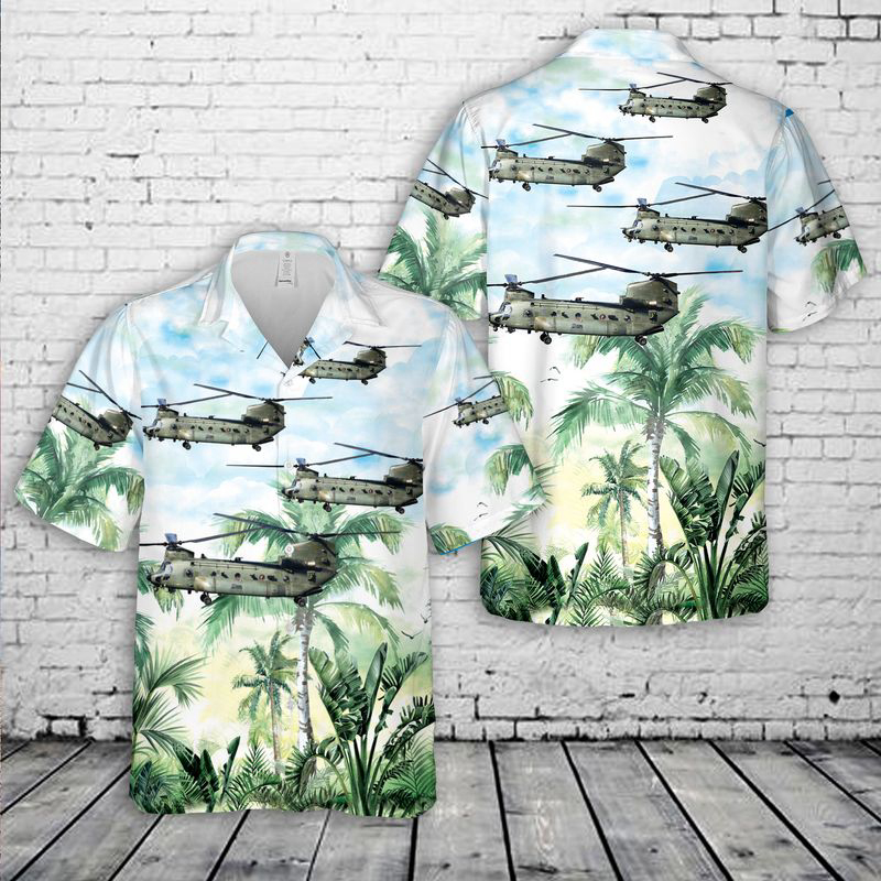 Royal Air Force (RAF) Boeing Chinook HC.3 Hawaiian Shirt Gift for Men Dad Father Gift for Men Dad Father