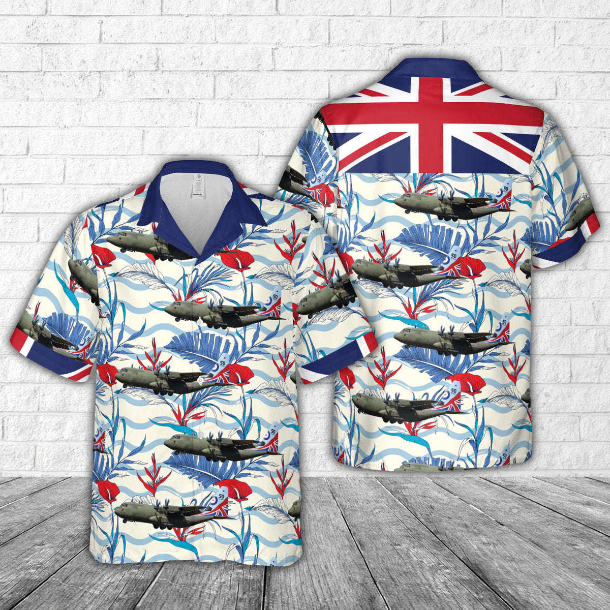 Royal Air Force ZH883 Hercules C5, 47 Squadron Hawaiian Shirt Gift for Men Dad Father Gift for Men Dad Father