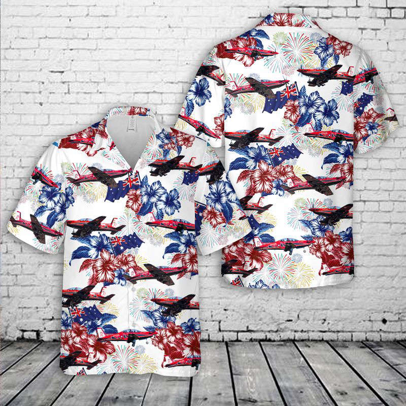 Royal Australian Air Force Australia Day Pilatus PC-21 Hawaiian Shirt Gift for Men Dad Father Gift for Men Dad Father