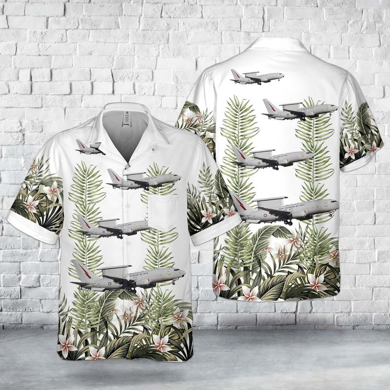 Royal Australian Air Force Boeing 737 AEW&C E-7 Wedgetail Pocket Hawaiian Shirt Gift for Men Dad Father Gift for Men Dad Father