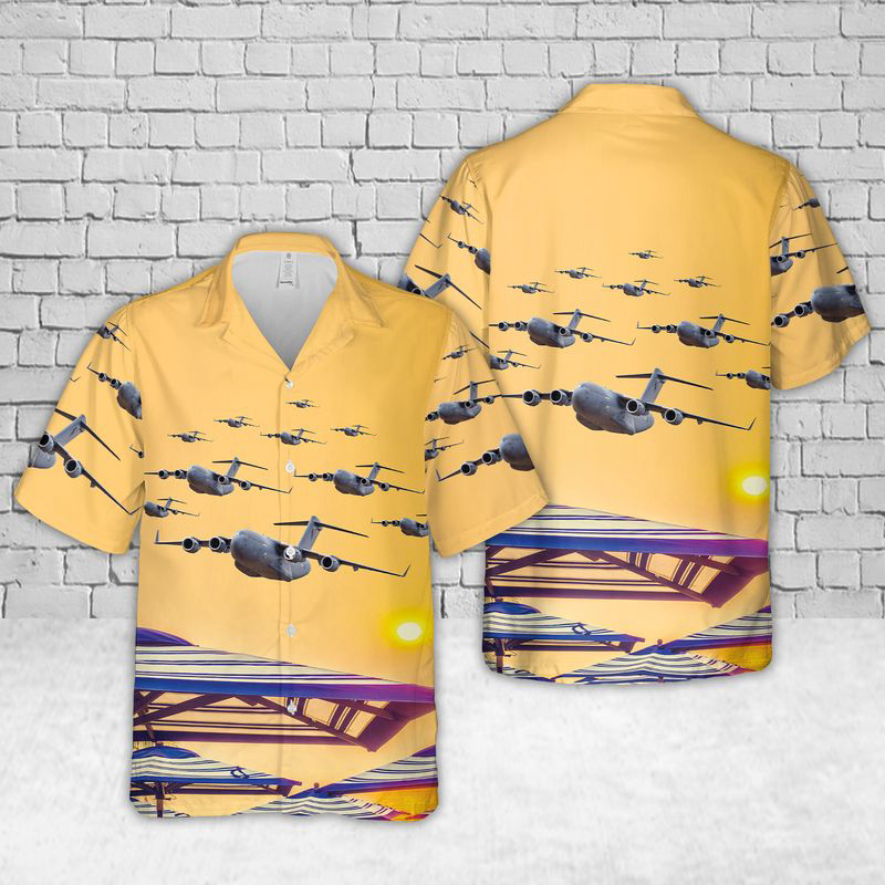 Royal Australian Air Force C-17A Globemaster III Hawaiian Shirt Gift for Men Dad Father Gift for Men Dad Father