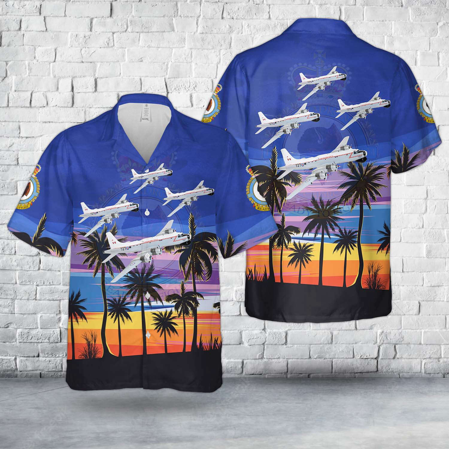 Royal Canadian Air Force 404 Long Range Patrol and Training Squadron CP-107 Argus Hawaiian Shirt Gift for Men Dad Father Gift for Men Dad Father