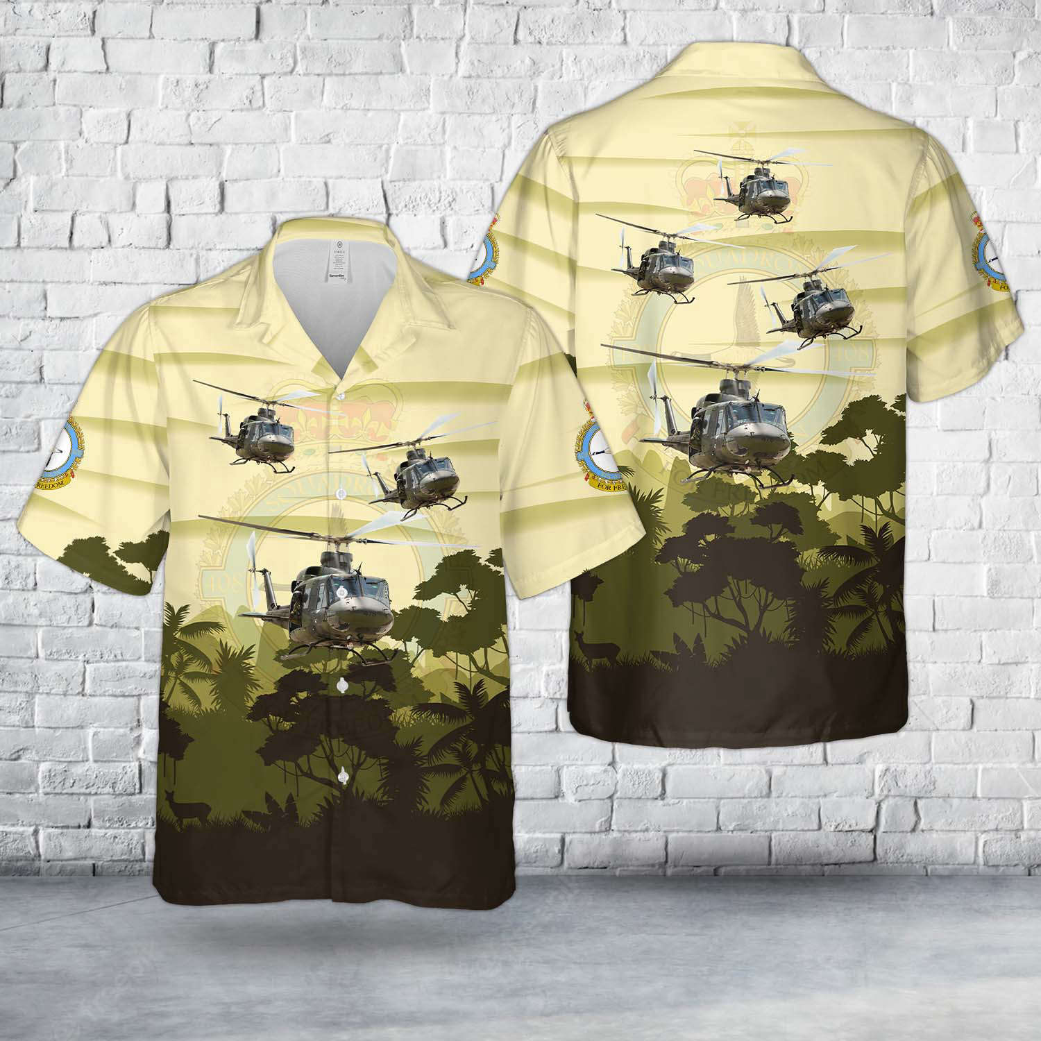 Royal Canadian Air Force 408 Tactical Helicopter Squadron Bell CH-146 Griffon Hawaiian Shirt Gift for Men Dad Father Gift for Men Dad Father