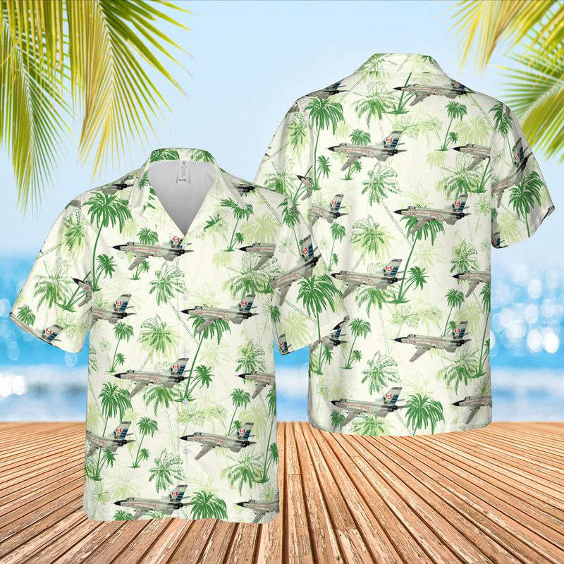 Royal Canadian Air Force (RCAF) 409 Squadron Canadair CF-151A Kodiak Hawaiian Shirt Gift for Men Dad Father Gift for Men Dad Father