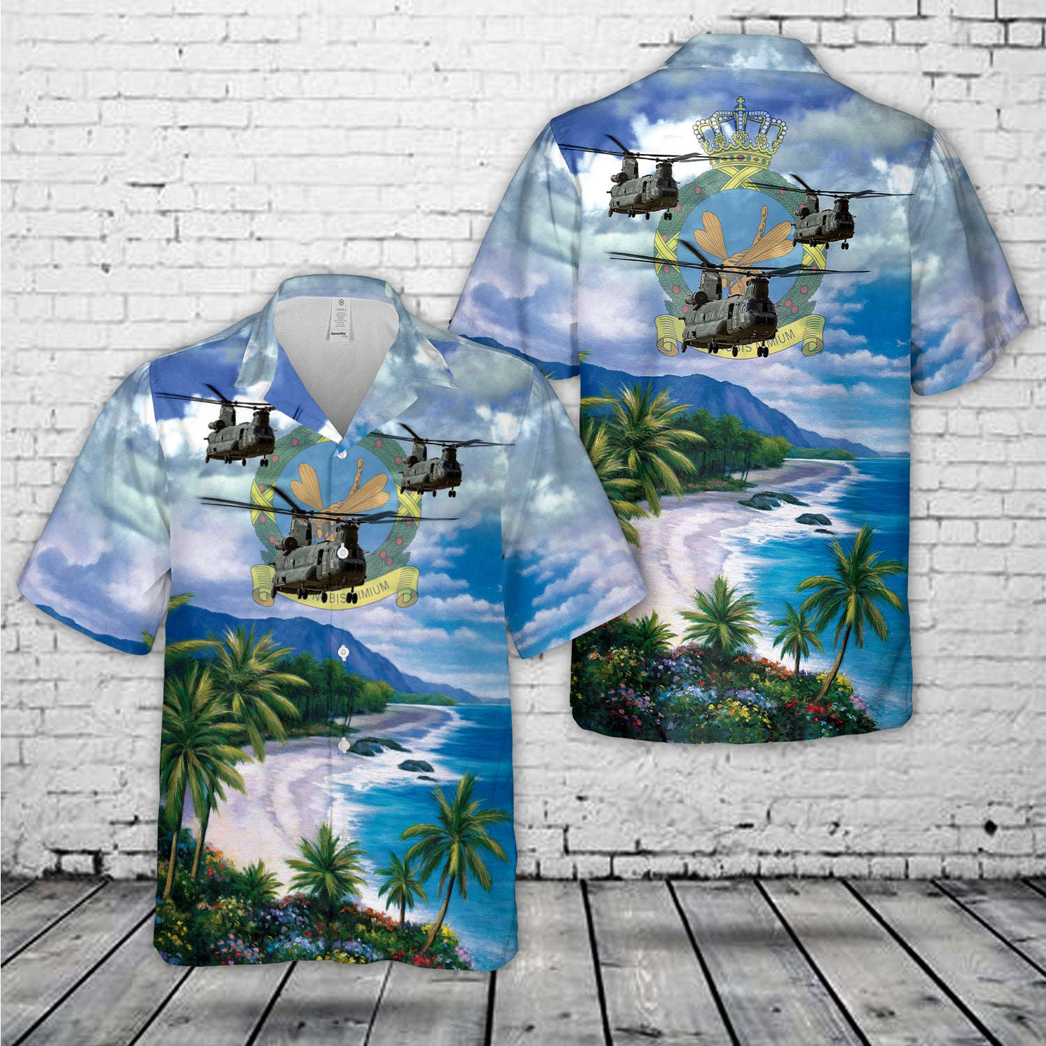 Royal Netherlands Air Force 298 Squadron CH-47F Chinook Hawaiian Shirt Gift for Men Dad Father Gift for Men Dad Father