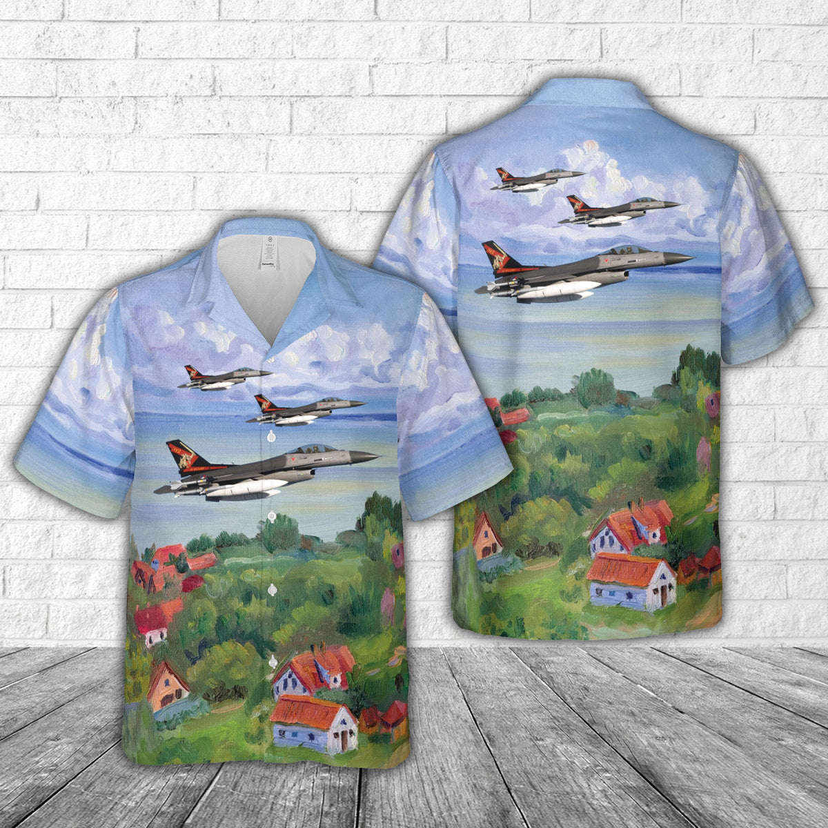 Royal Netherlands Air Force 312 Sqn F-16AM Hawaiian Shirt Gift for Men Dad Father Gift for Men Dad Father