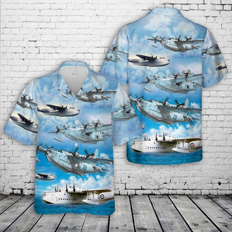 Royal New Zealand Air Force (RNZAF) Short Sunderland MR.5 Hawaiian Shirt Gift for Men Dad Father Gift for Men Dad Father