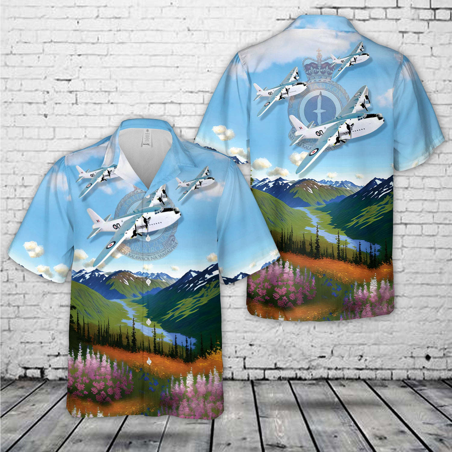Royal New Zealand Air Force Sunderland Mk V NZ4115 (“Q”) Hawaiian Shirt Gift for Men Dad Father Gift for Men Dad Father