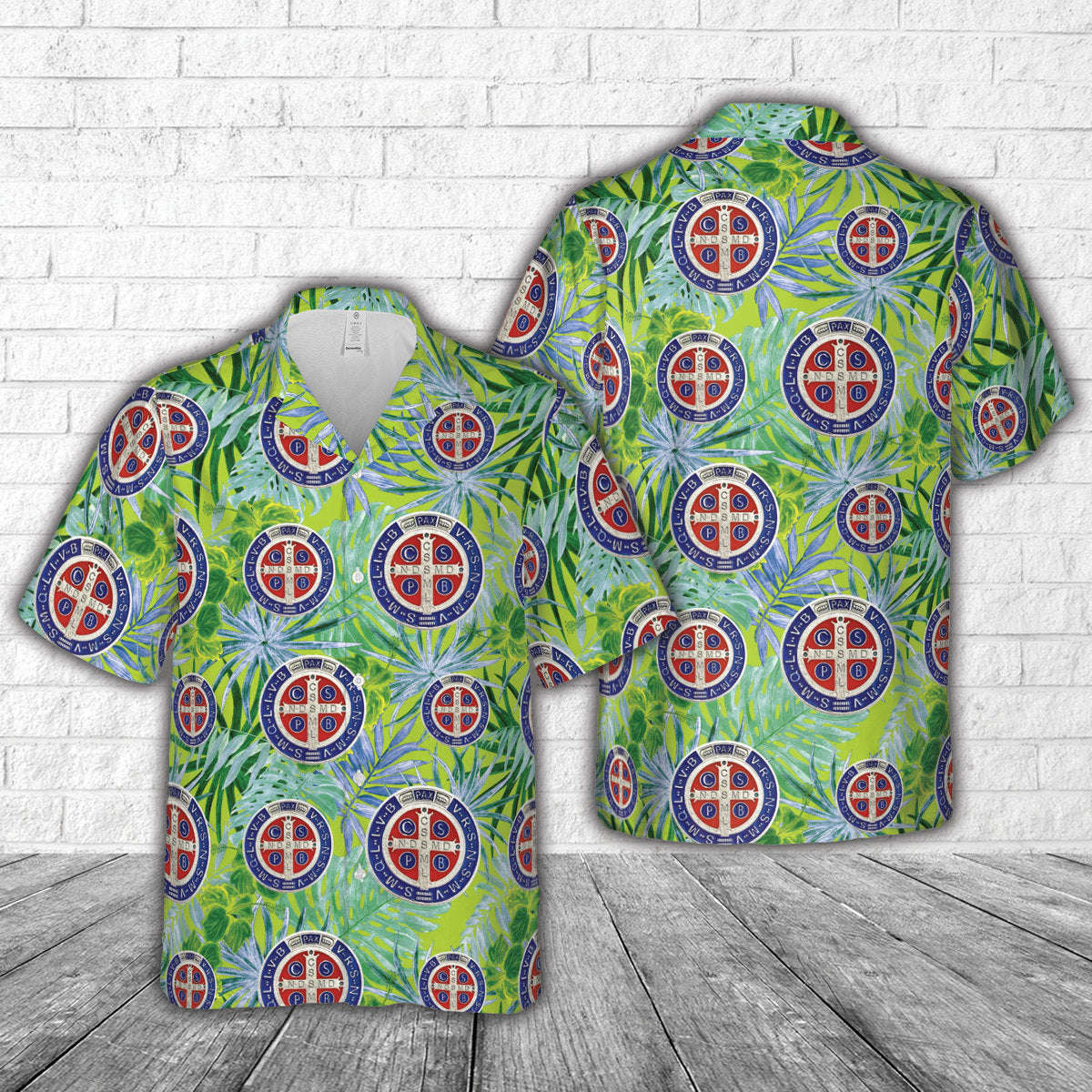 Saint Benedict Medal Hawaiian Shirt Gift for Men Dad Father Gift for Men Dad Father