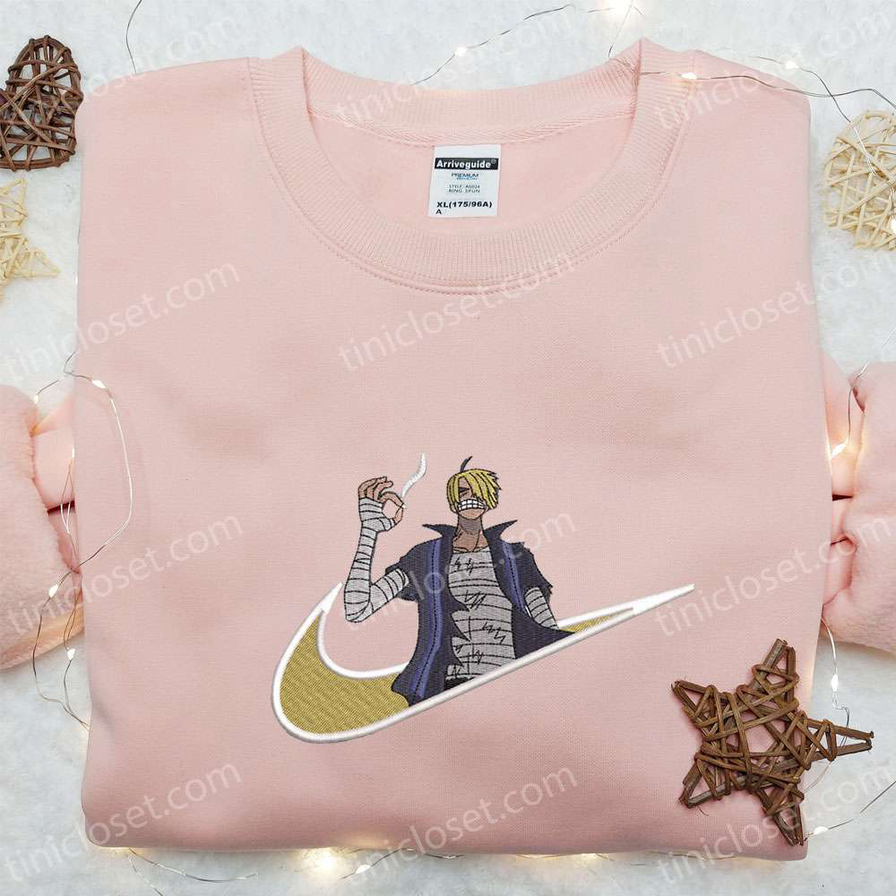 Sanji x Swoosh Anime Embroidered Hoodie – Cool Anime Clothing Perfect Family Gift!