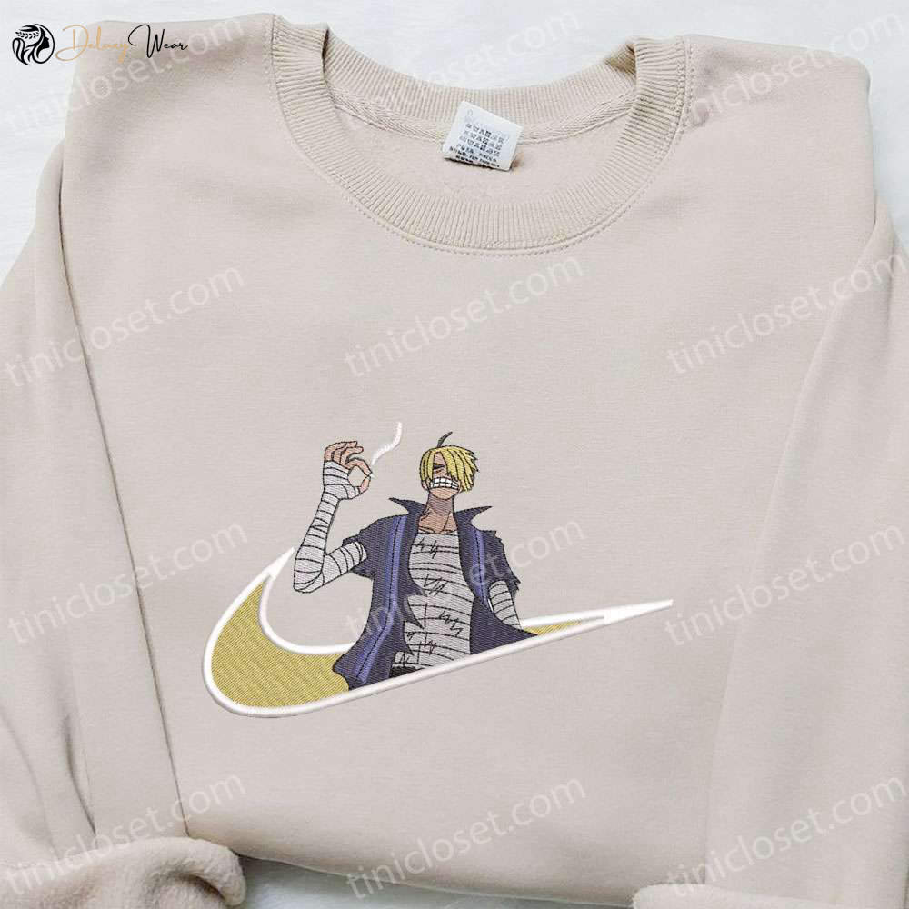 Sanji x Swoosh Anime Embroidered Hoodie – Cool Anime Clothing Perfect Family Gift!