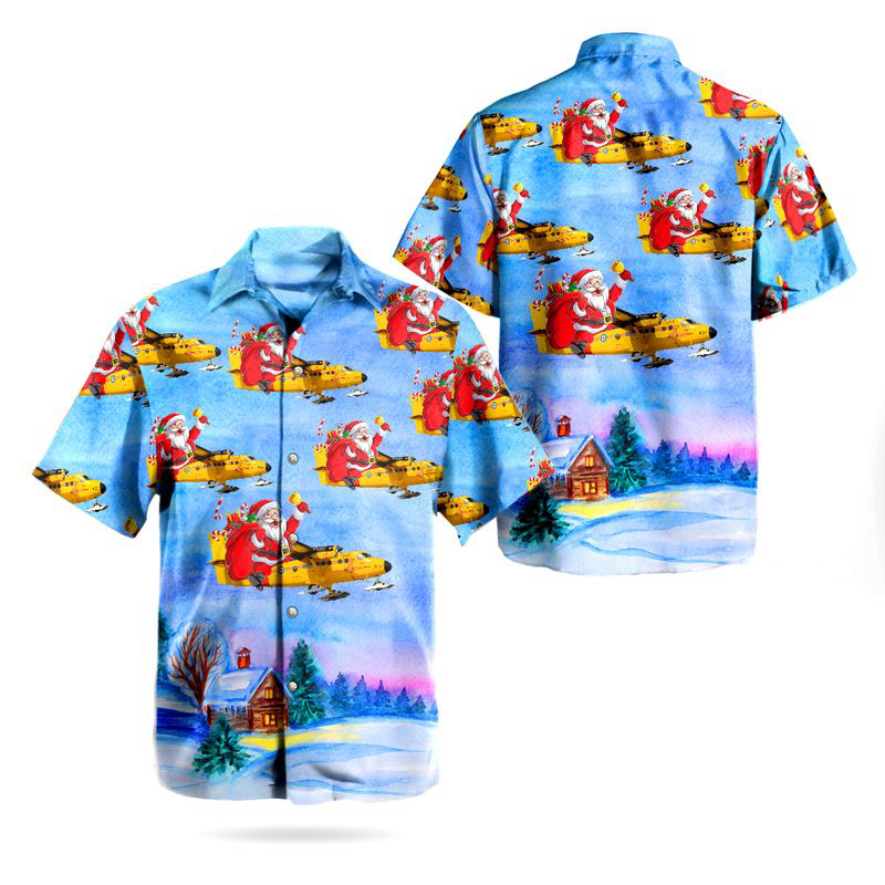 Santa Claus RCAF De Havilland Canada CC-138 Twin Otter (DHC-6-300) Hawaiian Shirt Gift for Men Dad Father Gift for Men Dad Father