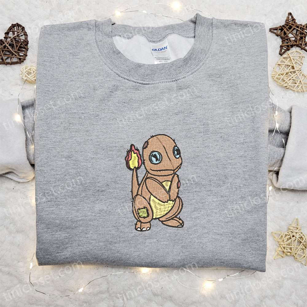 Spooky Charmander Pokemon Embroidered Halloween Shirt Pokemon Embroidery