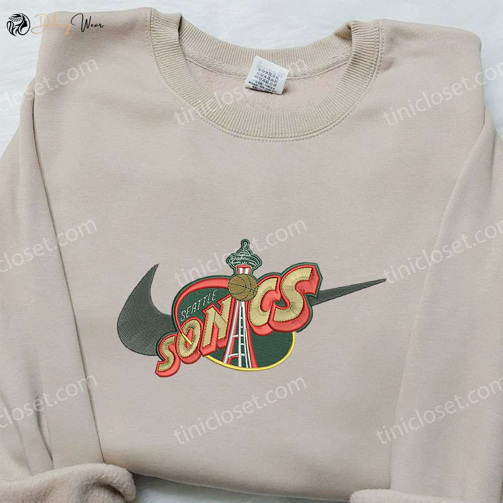 Seattle Supersonics x Nike Embroidered Sweatshirt – NBA Sport Team Shirt