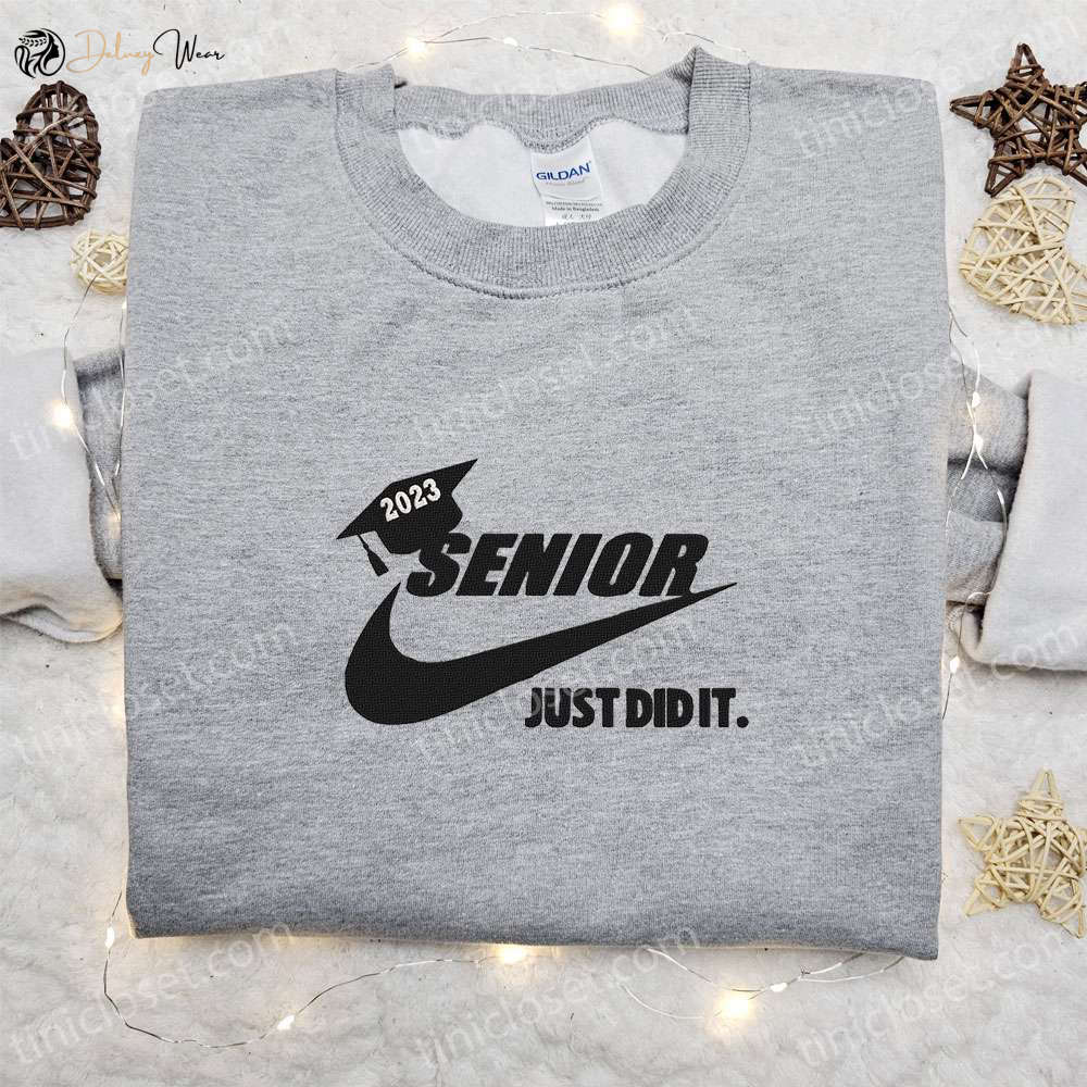 Senior 2023 x Nike Embroidered Hoodie & Shirt: Back to School Gift Ideas for Family