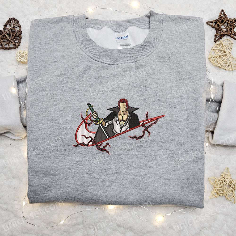 Shank Haki x Swoosh Anime Embroidered Sweatshirt – Cool Anime Clothing Ideal Family Gift