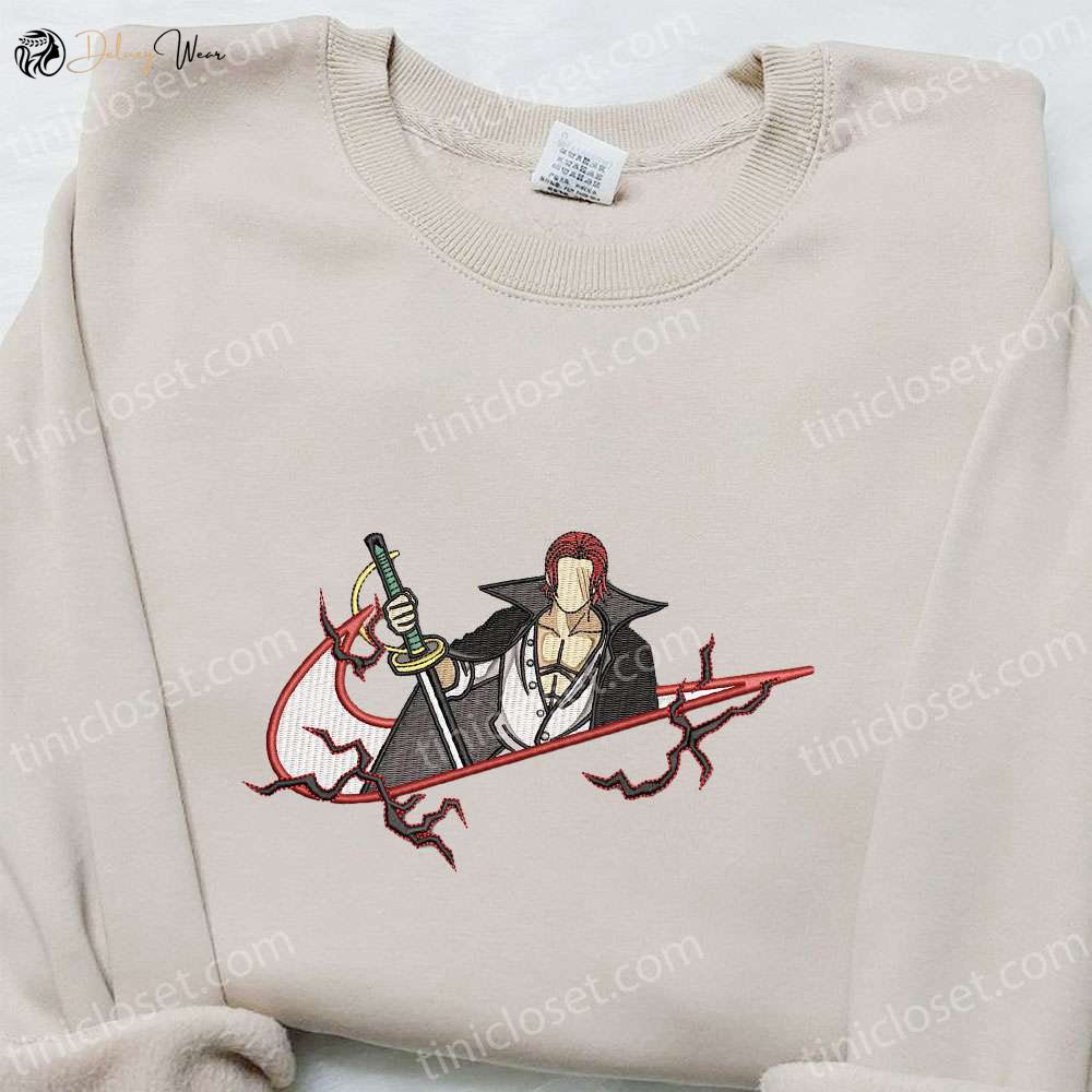 Shank Haki x Swoosh Anime Embroidered Sweatshirt – Cool Anime Clothing Ideal Family Gift