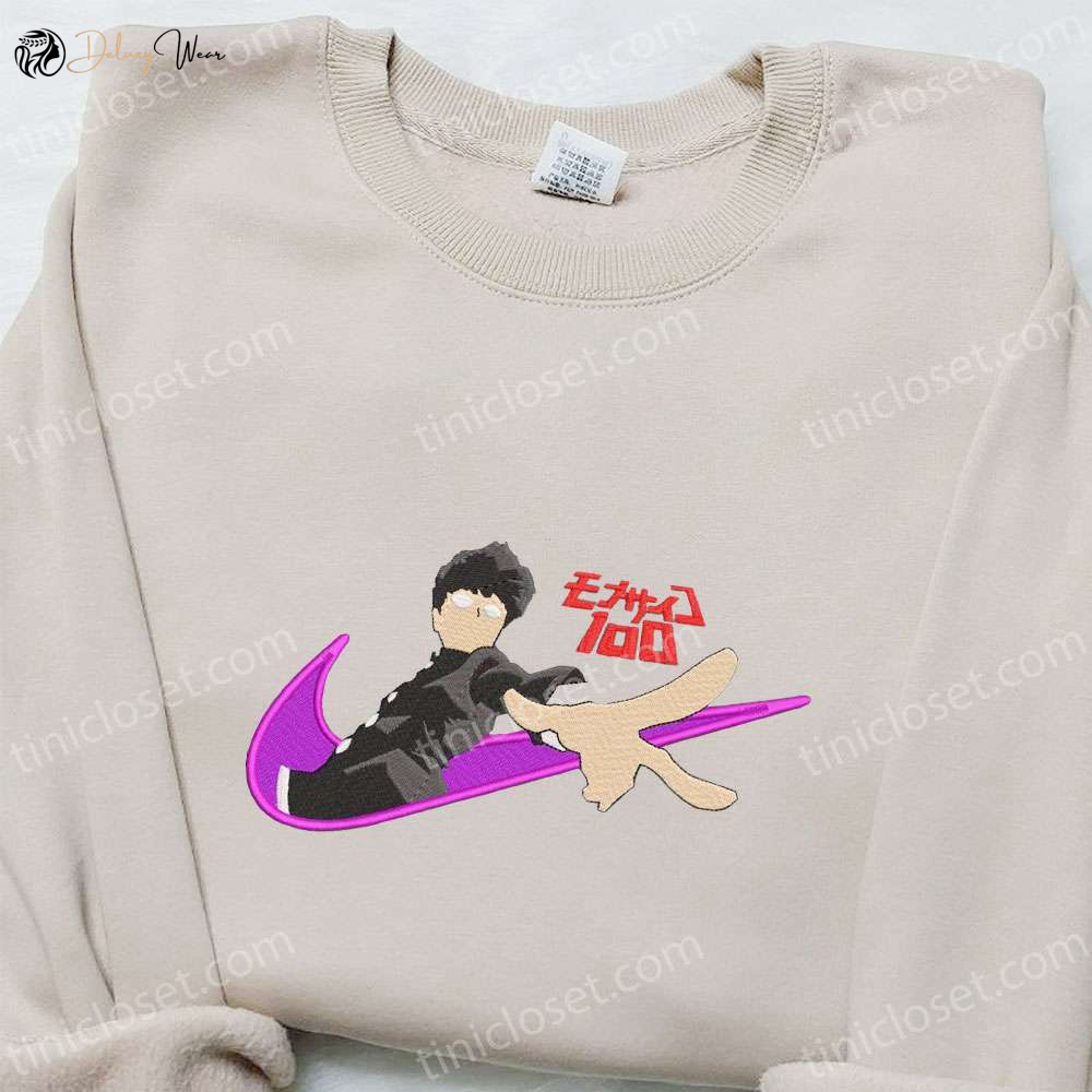 Shigeo Kageyama x Swoosh Anime Embroidered Sweatshirt: Cool & Best Gift for Family