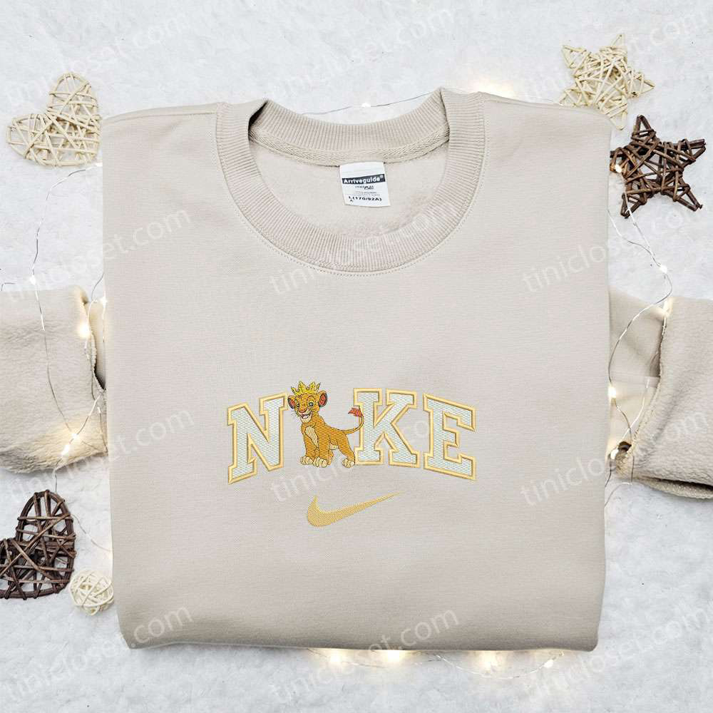 Simba King x Nike Cartoon Embroidered Sweatshirt – Best Family Gift Nike Inspired Shirt