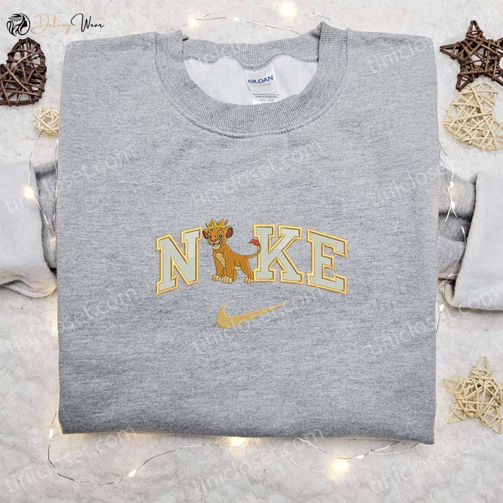 Simba King x Nike Cartoon Embroidered Sweatshirt – Best Family Gift Nike Inspired Shirt
