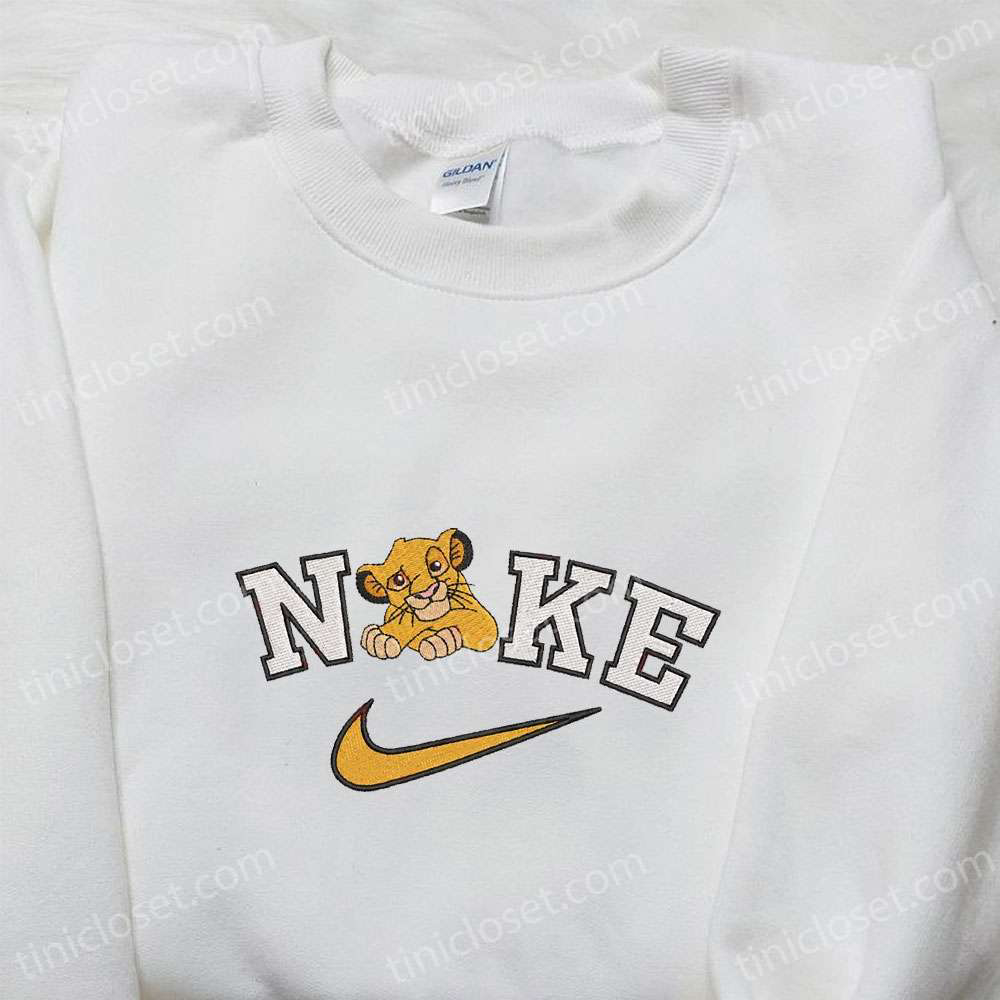 Simba x Nike Cartoon Embroidered Sweatshirt Disney Characters & Custom Shirt