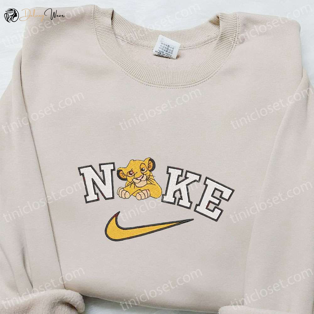 Simba x Nike Cartoon Embroidered Sweatshirt Disney Characters & Custom Shirt