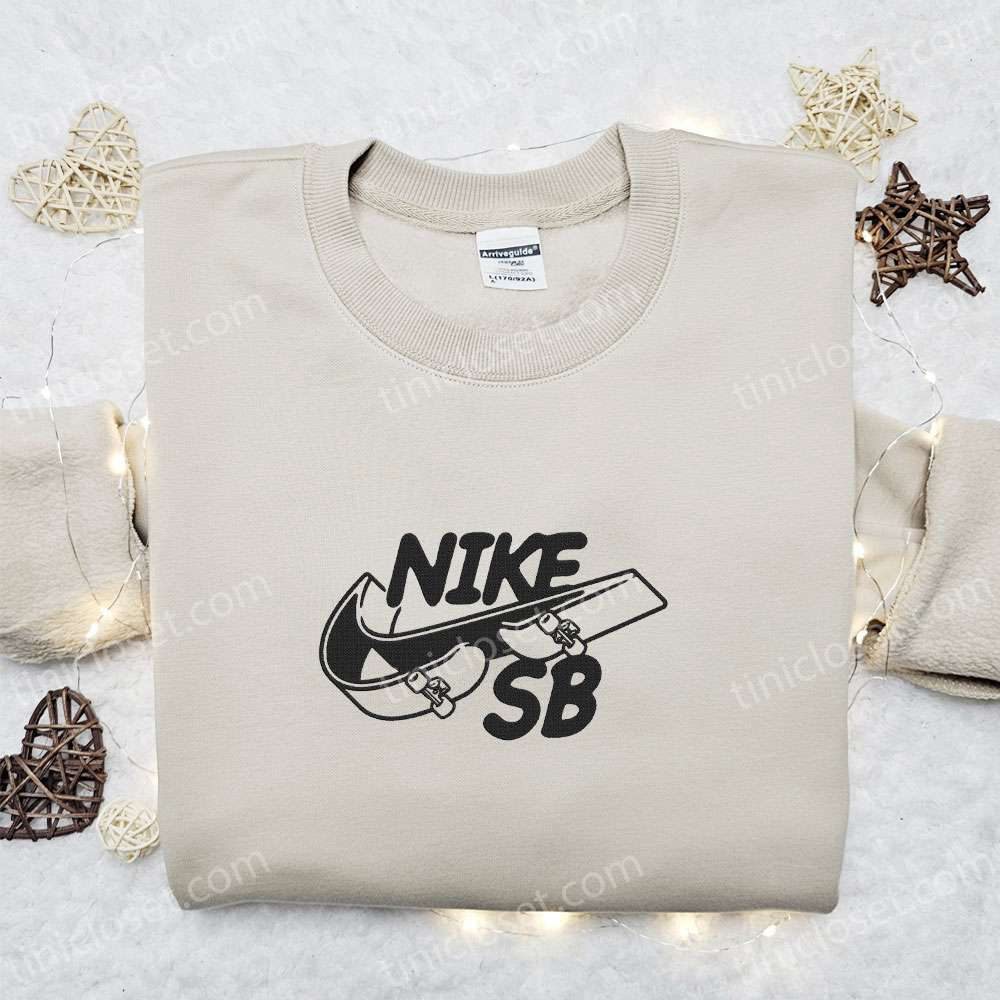 Skateboard x Swoosh Embroidered Sweatshirt: Best Nike-Inspired Shirt for Family Perfect Gift Idea