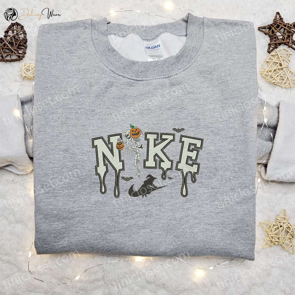 Skeleton Witch x Nike Embroidered Sweatshirt – Best Halloween Gift for Family