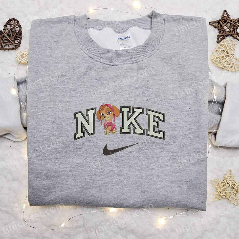 Skye x Nike Cartoon Embroidered Sweatshirt & Paw Patrol Shirt: Best Family Gift Ideas