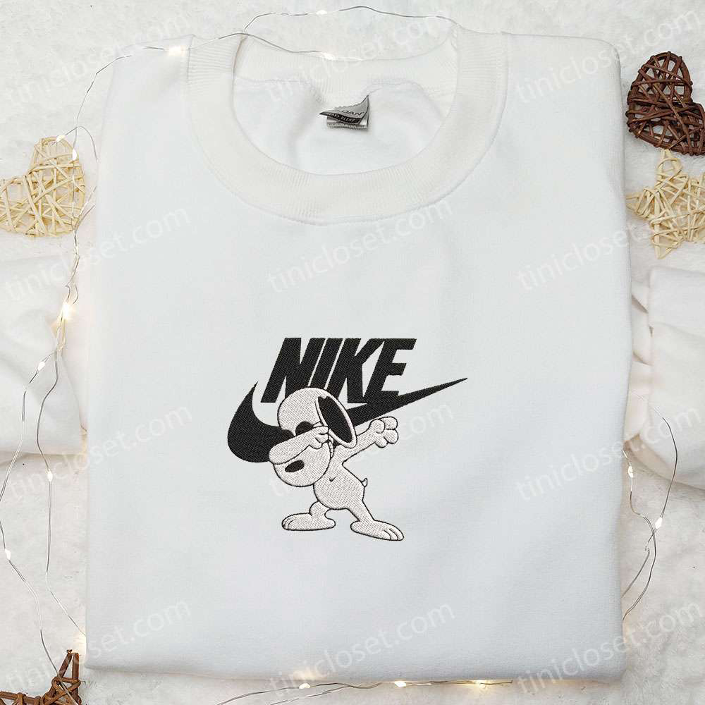 Snoopy Swag x Swoosh Cartoon Embroidered Sweatshirt – Disney Characters Shirt: Best Family Gift Ideas