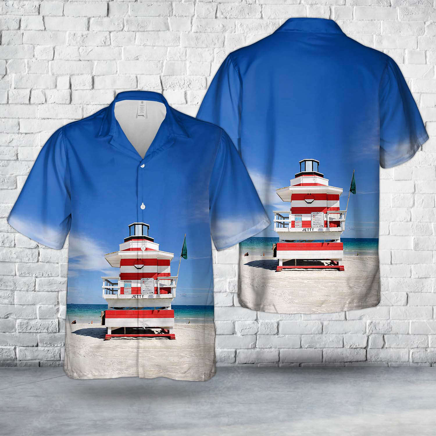 South Beach Jetty Lifeguard Tower Hawaiian Shirt Gift for Men Dad Father Gift for Men Dad Father