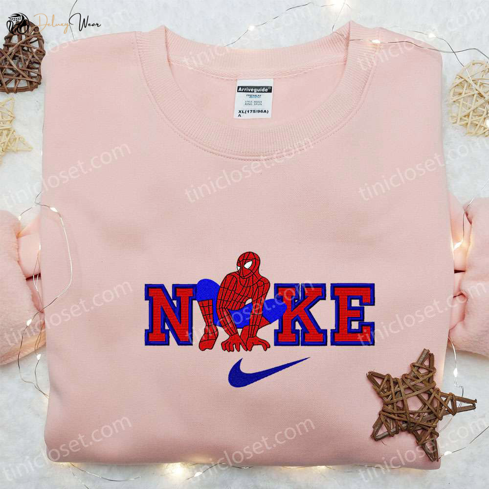 Spider-Man x Nike Movie Embroidered Hoodie Marvel Cinematic Universe Shirt Nike Inspired Tee