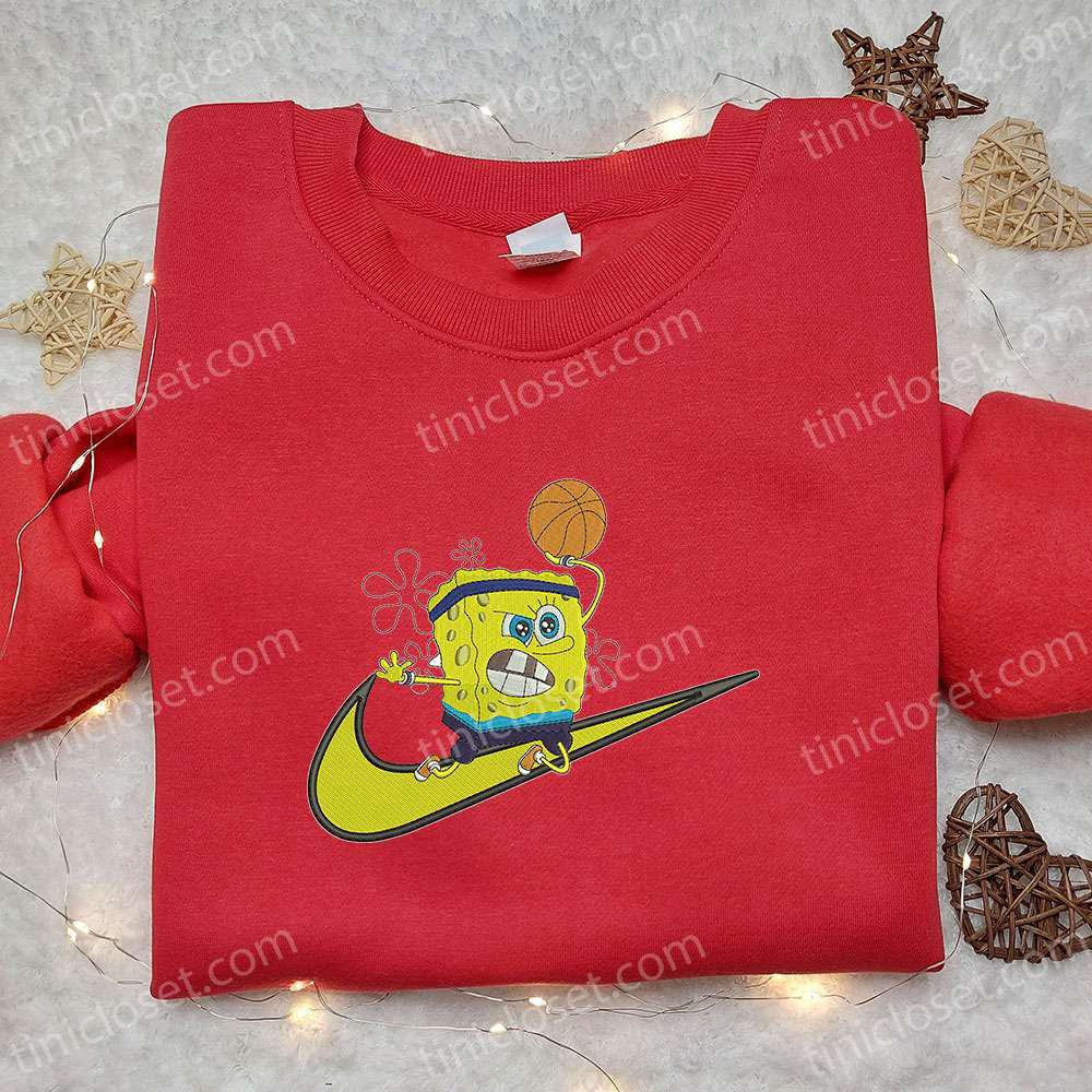Spongebob x Swoosh Cartoon Hoodie Disney Characters Shirt – Best Family Gift Ideas