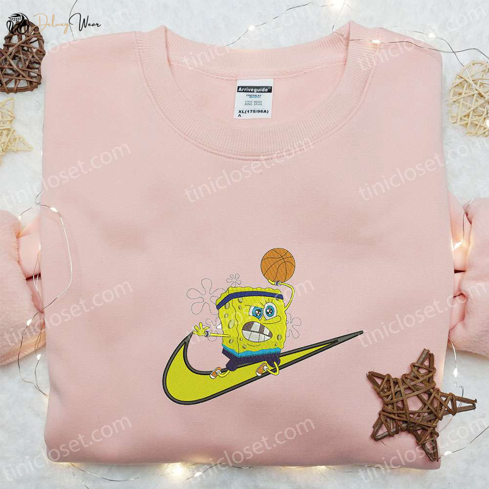 Spongebob x Swoosh Cartoon Hoodie Disney Characters Shirt – Best Family Gift Ideas
