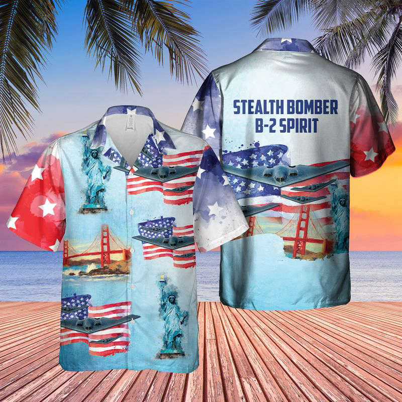 Stealth Bomber B-2 Spirit Hawaiian Shirt Gift for Men Dad Father Gift for Men Dad Father