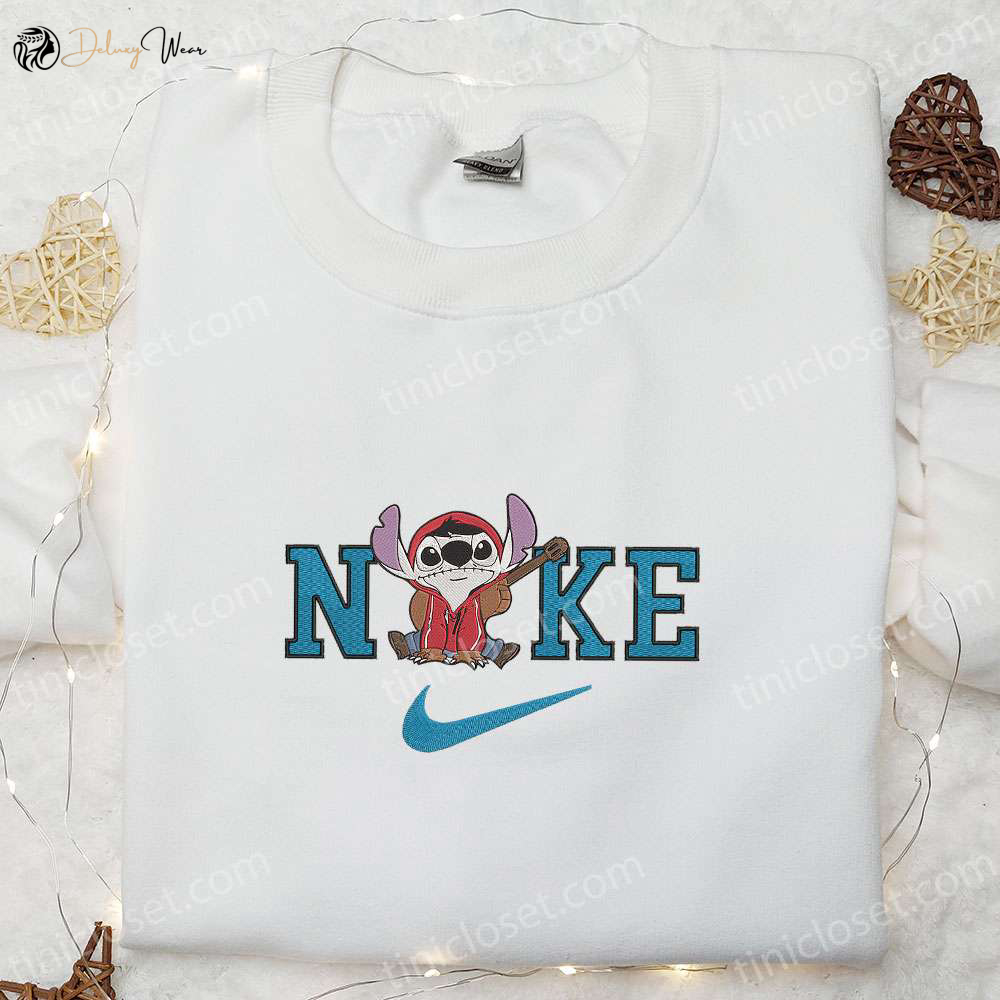 Stitch Miguel x Nike Embroidered Shirt Funny Disney Characters T-shirt Nike Inspired Sweatshirt
