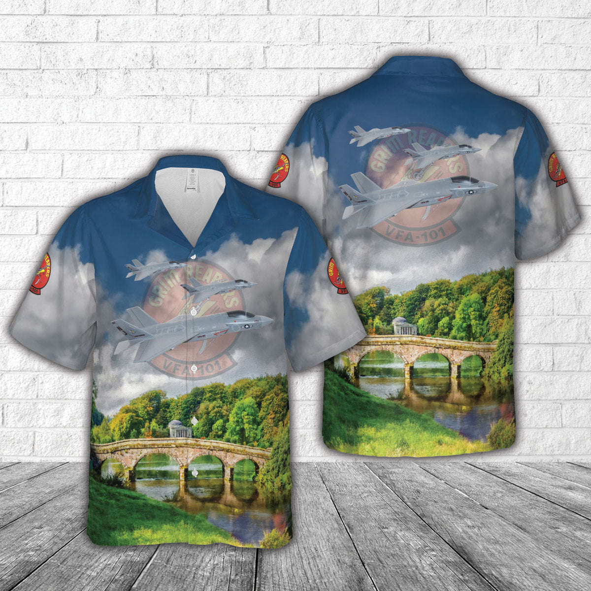 Strike Fighter Squadron 101 (VFA-101) Grim Reapers F-35C Hawaiian Shirt Gift for Men Dad Father Gift for Men Dad Father