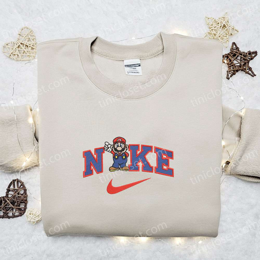 Super Mario x Nike Embroidered Sweatshirt: Best Family Gift Nike Inspired Shirt