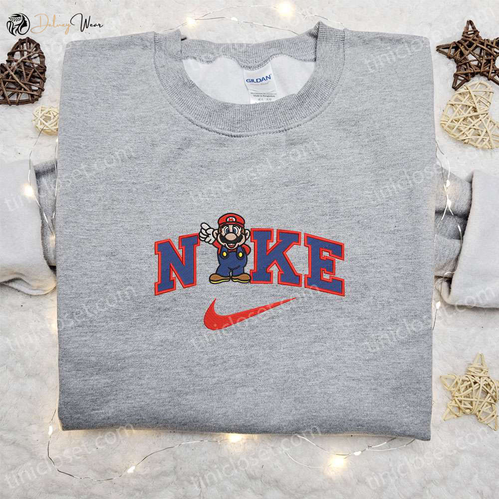 Super Mario x Nike Embroidered Sweatshirt: Best Family Gift Nike Inspired Shirt