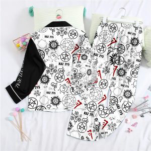 Supernatural Button Down Pajamas Set – Gift for Women – Christmas Gift