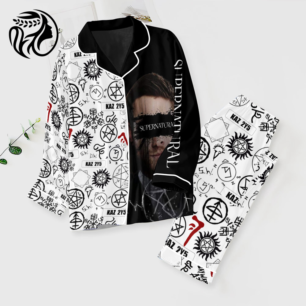 Supernatural Button Down Pajamas Set – Gift for Women – Christmas Gift